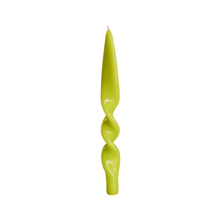 Twist Candle, Light Green, Set of 2