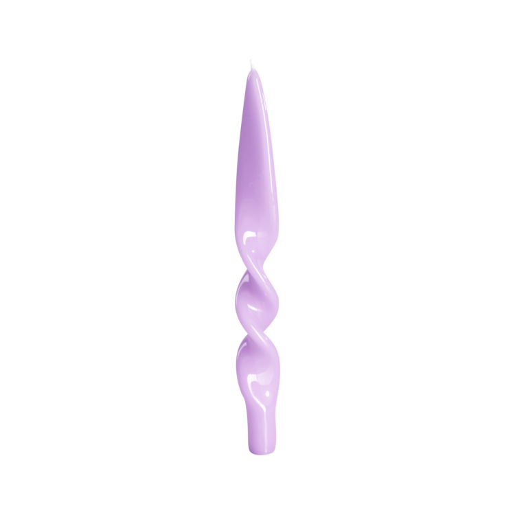 Twist Candle, Lilac, Set of 2