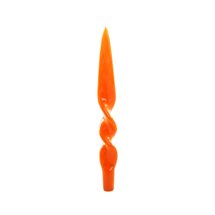 Twist Candle, Orange, Set of 2