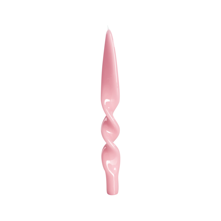 Twist Candle, Pink, Set of 2