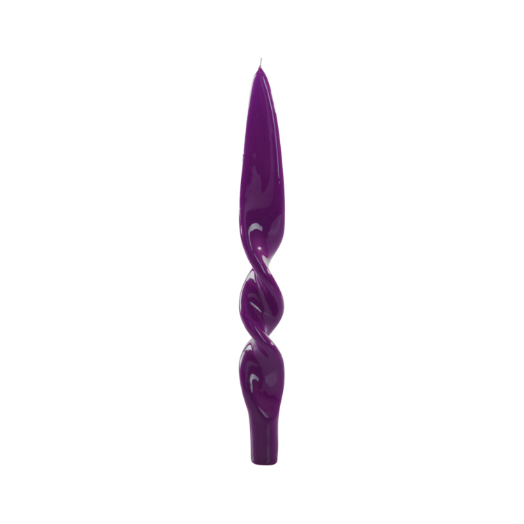 Twist Candle, Purple, Set of 2