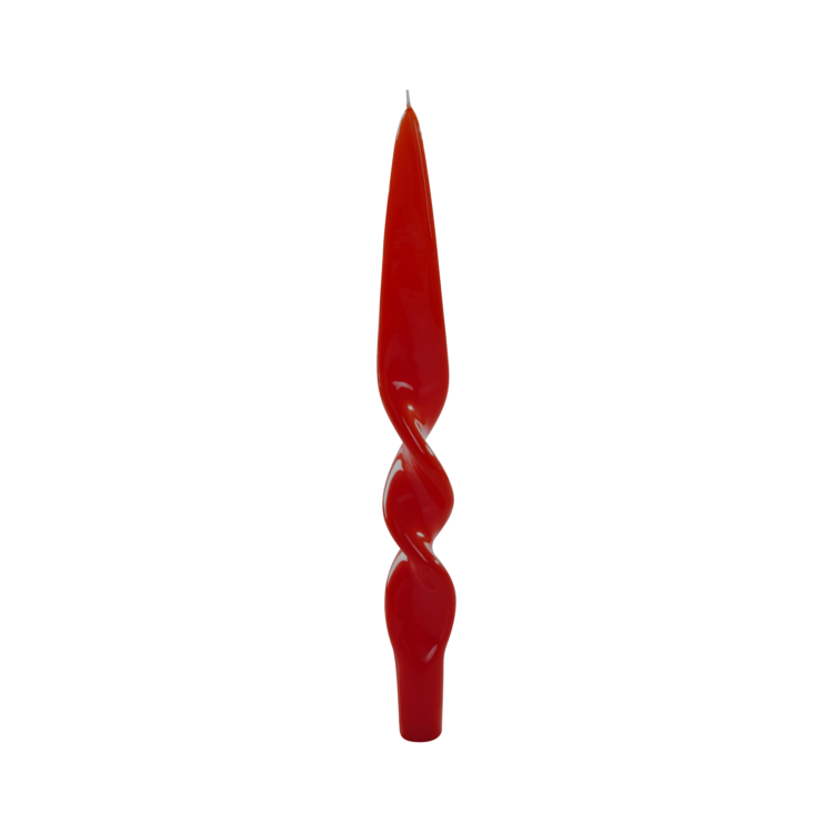 Twist Candle, Red, Set of 2