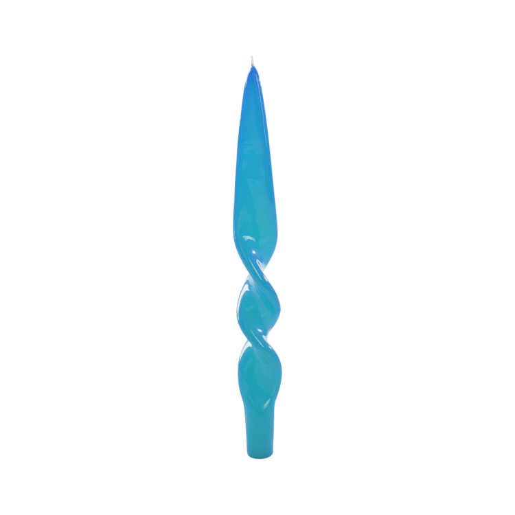 Twist Candle, Turquoise, Set of 2