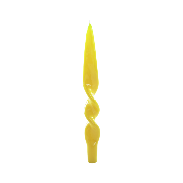 Twist Candle, Yellow, Set of 2