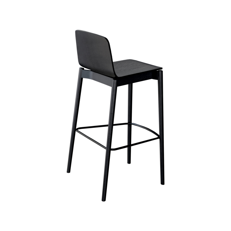 Rama Wood Stool, Highback