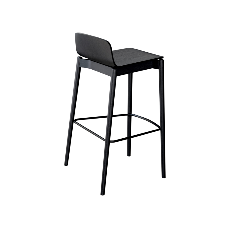 Rama Wood Stool, Lowback