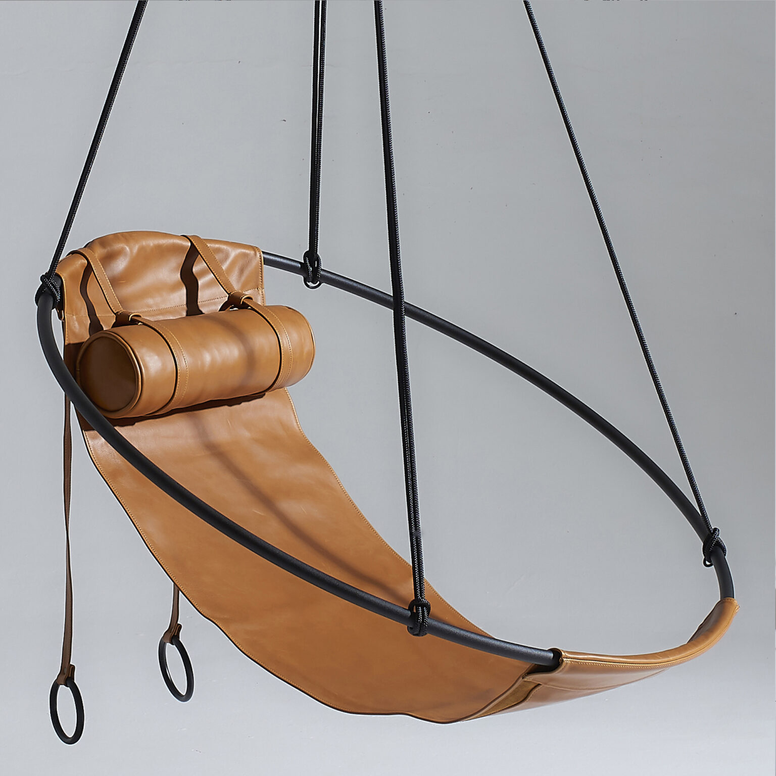 Studio Stirling - Sling Hanging Chair Soft Leather, Ochre | Gessato ...