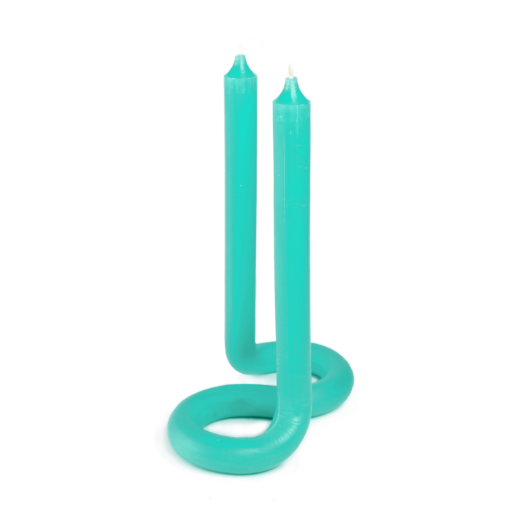 Twist Candle, Turquoise