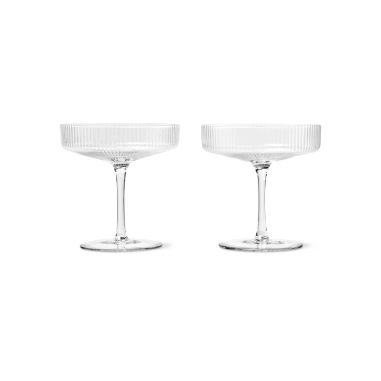 Ripple Champagne Glasses, Set of 2