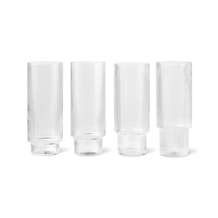 Ripple High Ball Glasses, Set of 4
