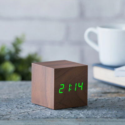 cube-alarm-clock-walnut-green