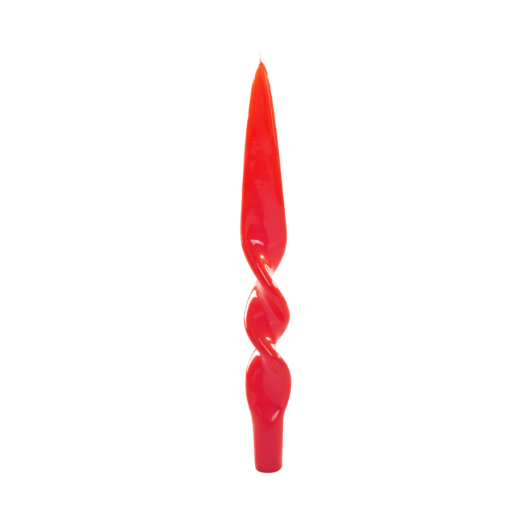 Twist Candle, Coral, Set of 2