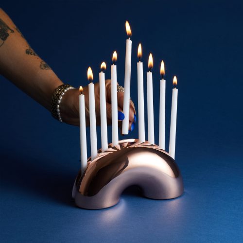 Nosh Menorah, Rose Gold - Gessato Design Store