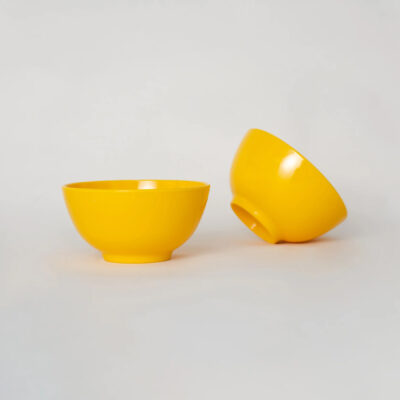 Yellow melamine kitchen bowls