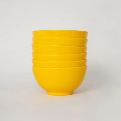Yellow melamine kitchen bowls