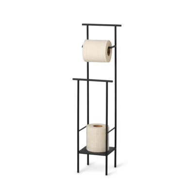 black toilet paper holder stand