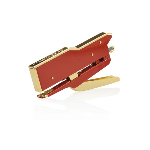 Gold and red stapler