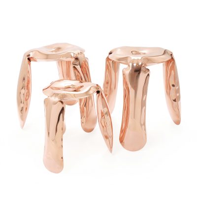 Plopp Inflated Metal Stool, Copper - Gessato Design Store