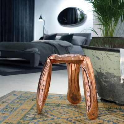 Plopp Inflated Metal Stool, Copper - Gessato Design Store