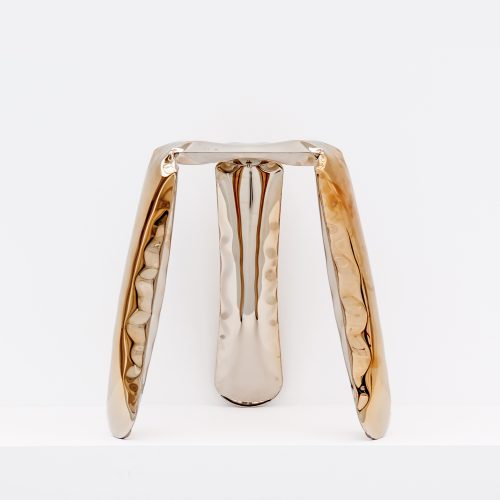 Plopp Inflated Metal Stool, Gold - Gessato Design Store