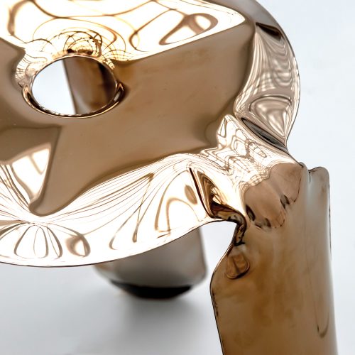 Plopp Inflated Metal Stool, Gold - Gessato Design Store