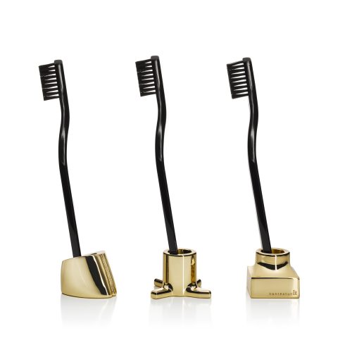 Kontextur VIKTOR Toothbrush/Razor Holders - Gold - Gessato Design Store