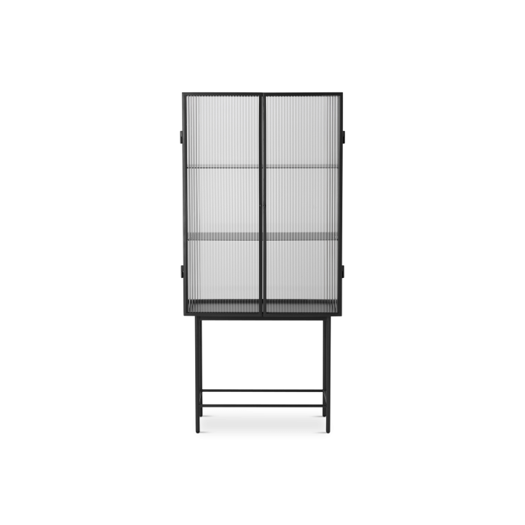 Haze Vitrine, Black Metal and Glass Cabinet - Gessato Design Store