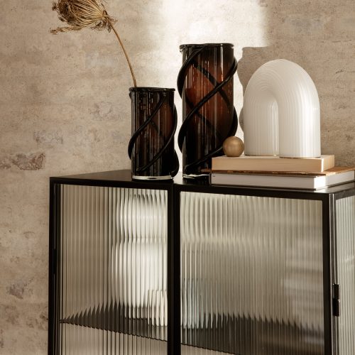 Haze Vitrine, Black Metal and Glass Cabinet - Gessato Design Store