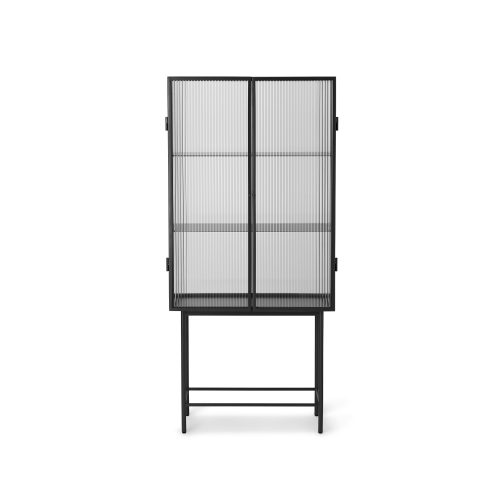 Haze Vitrine, Black Metal and Glass Cabinet - Gessato Design Store