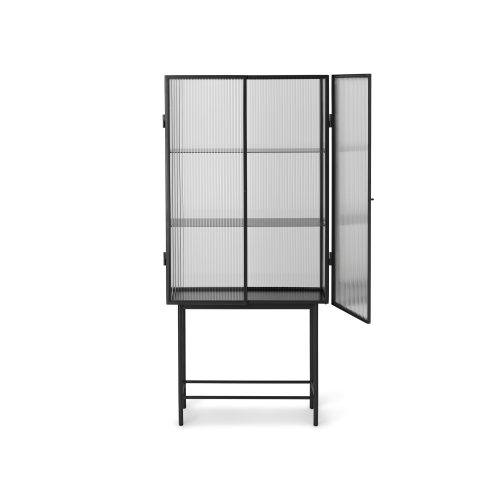 Haze Vitrine, Black Metal and Glass Cabinet - Gessato Design Store