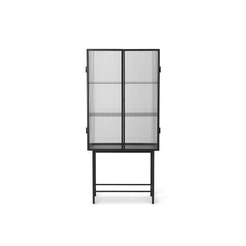 Haze Vitrine, Black Metal and Glass Cabinet - Gessato Design Store