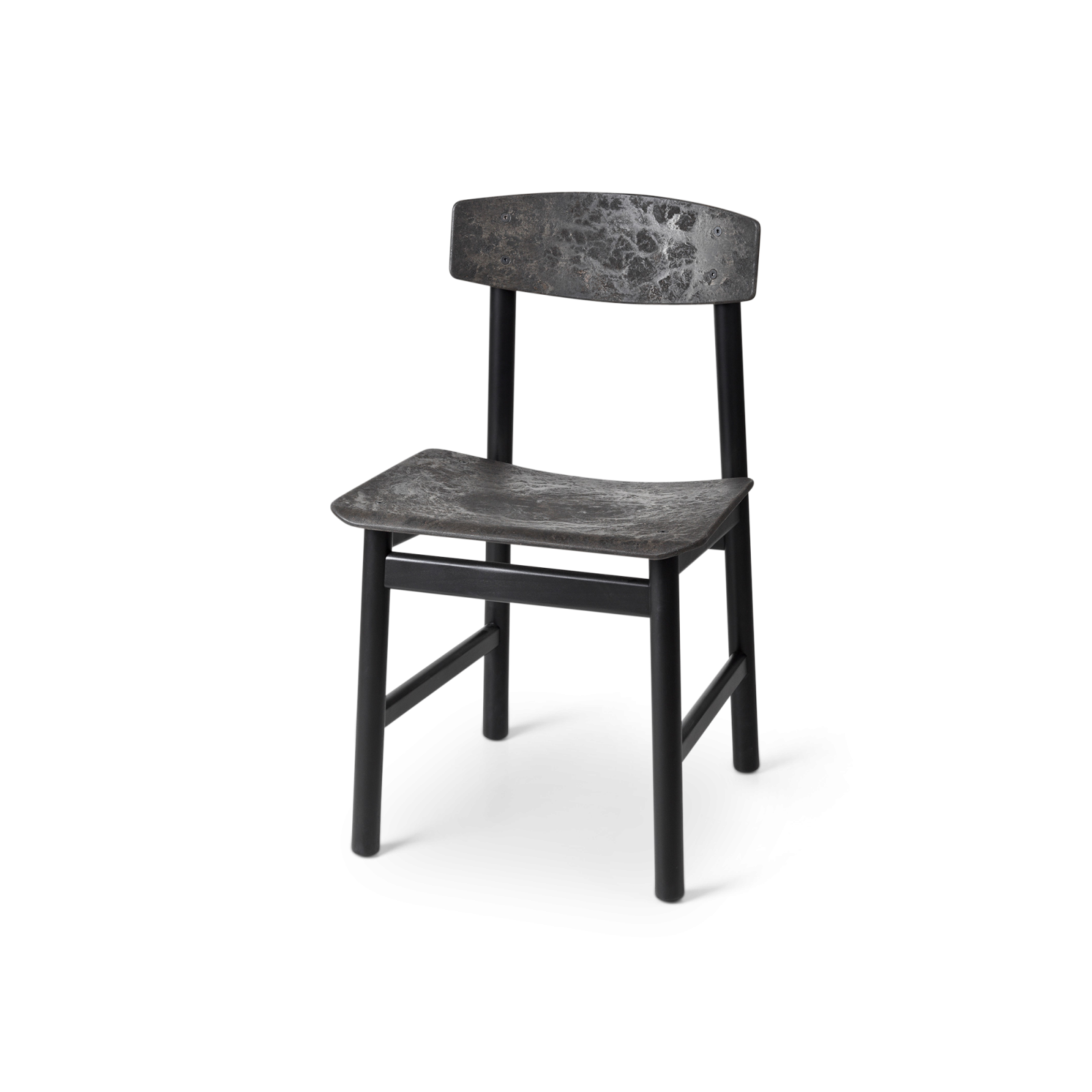 Conscious Chair 3162, Black Lacquered Beech and Coffee Waste Black - Gessato Design Store