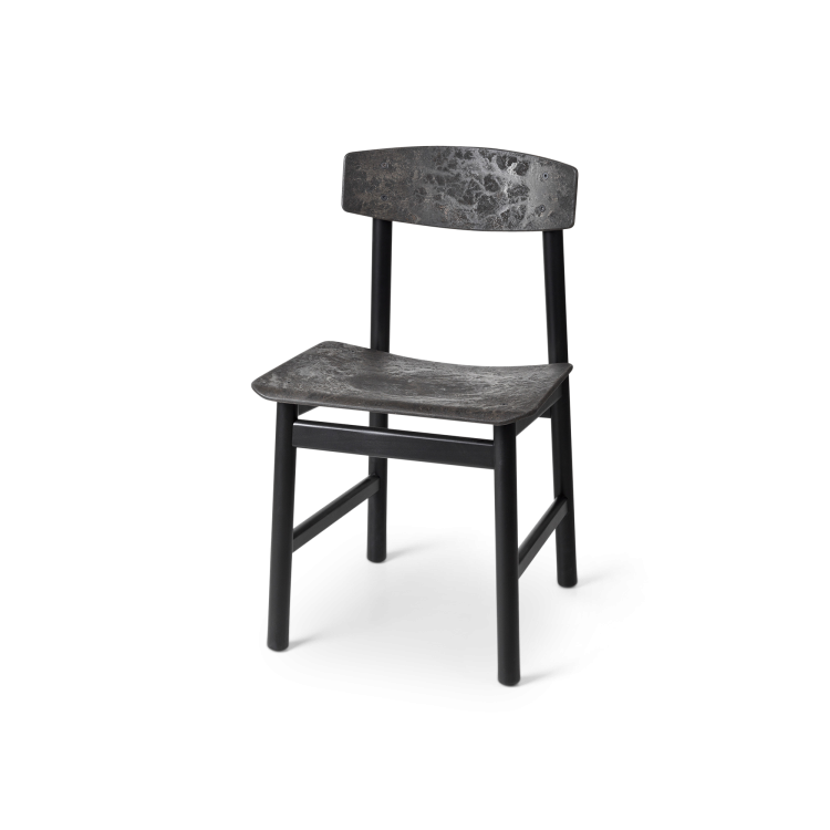 Conscious Chair 3162, Black Lacquered Beech and Coffee Waste Black