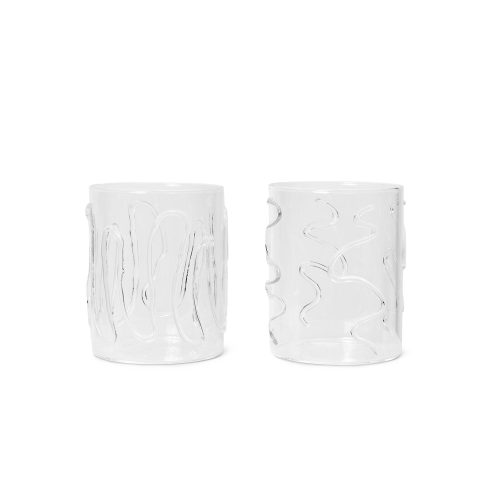 Doodle Glasses Tall, Set of 2 - Gessato Design Store