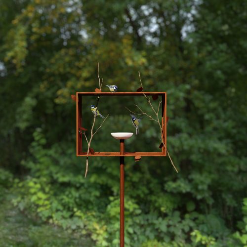 The Framed, Pole Mounted Bird Feeder - Gessato Design Store