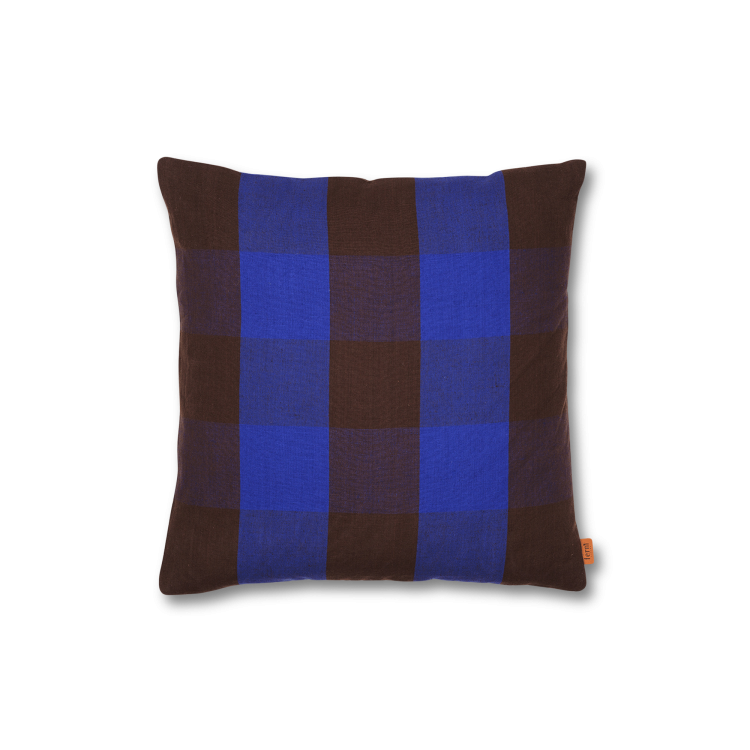 Grand Cushion, Chocolate/Bright Blue