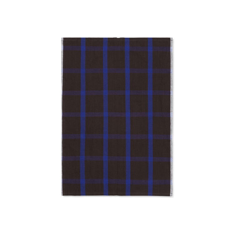 Hale Tea Towel, Chocolate/Bright Blue