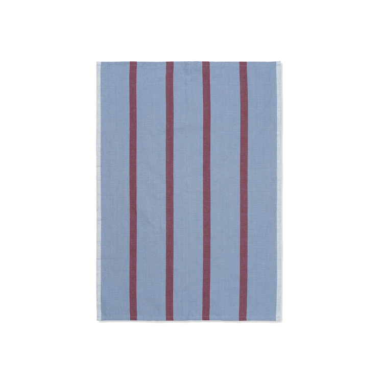 Hale Tea Towel, Faded Blue/Burgundy