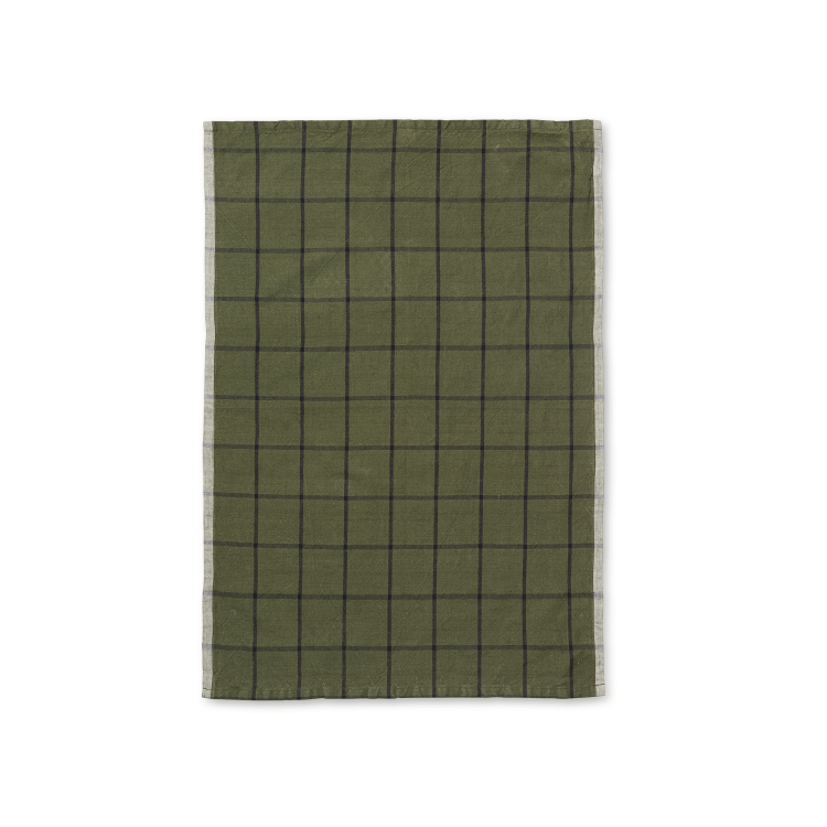 Hale Tea Towel, Green/Black