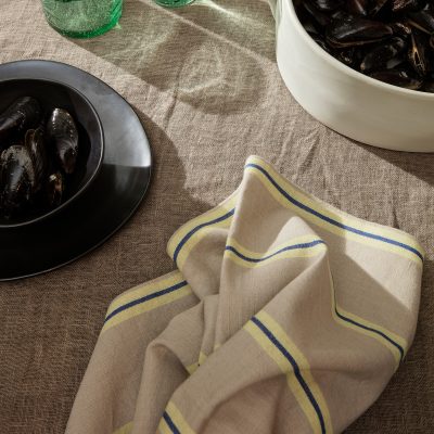 Hale Tea Towel, Oyster/Lemon/Blue (Copy) - Gessato Design Store
