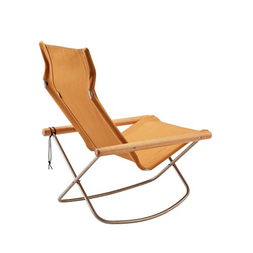 NY Rocking Chair X by Takeshi Nii, Camel - Gessato Design Store