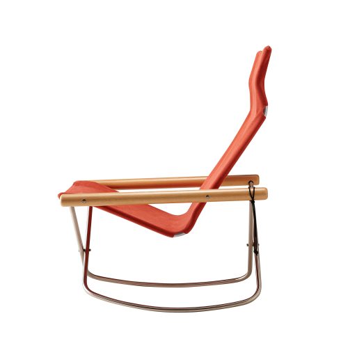 NY Rocking Chair X by Takeshi Nii, Vermilion Orange - Gessato Design Store