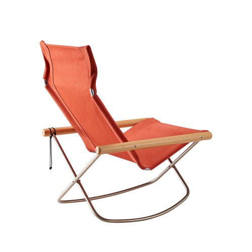 NY Rocking Chair X by Takeshi Nii, Vermilion Orange - Gessato Design Store