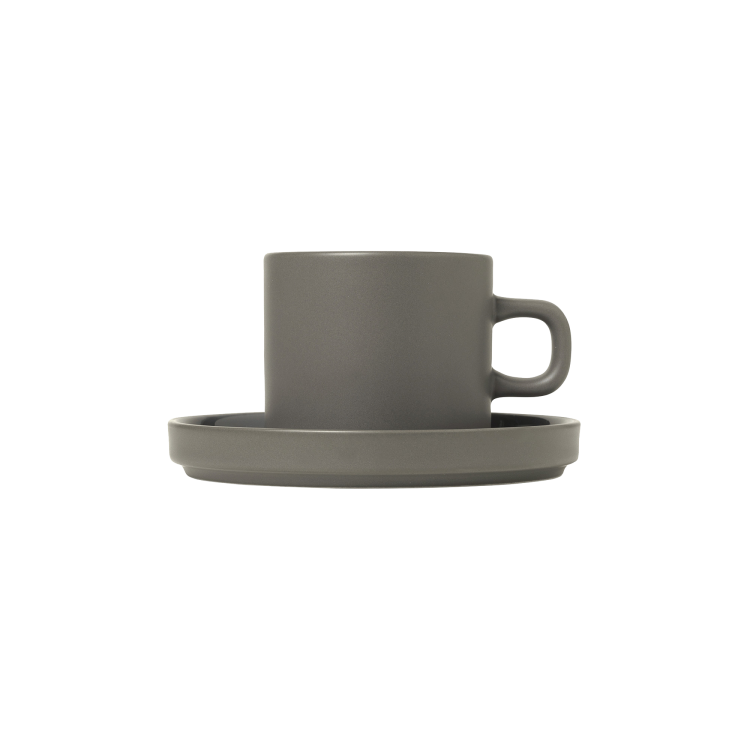 Pilar Coffee Cups with Saucers, Set of 2