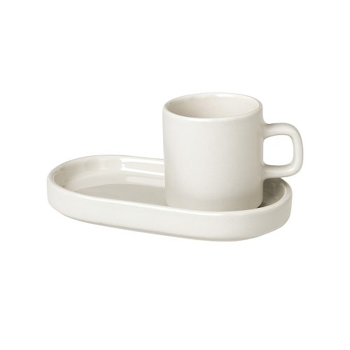 Pilar Espresso Cups with Trays, Set of 2 - Gessato Design Store