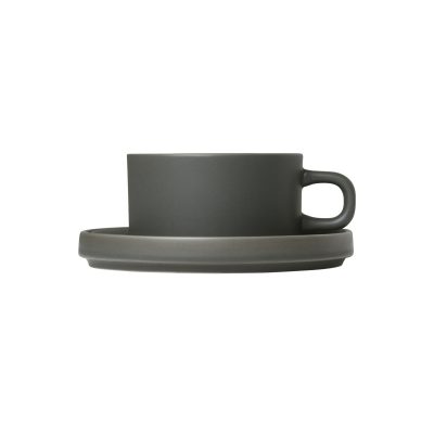 Pilar Tea Cups with Saucers, Set of 2 - Gessato Design Store