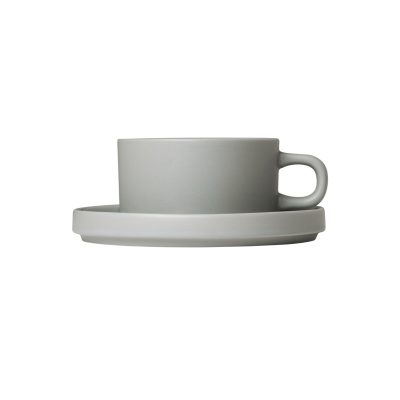 Pilar Tea Cups with Saucers, Set of 2 - Gessato Design Store