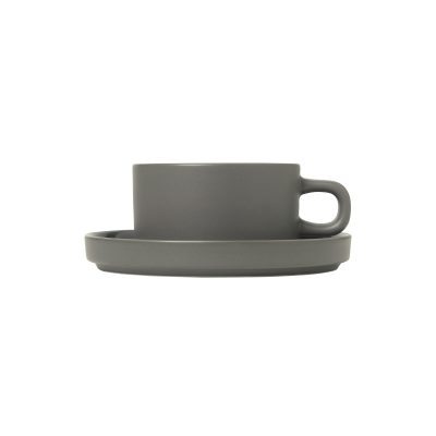 Pilar Tea Cups with Saucers, Set of 2 - Gessato Design Store