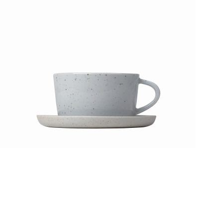 Sablo Ceramic Stoneware Coffee Cups and Saucers, Set of 2 - Gessato Design Store