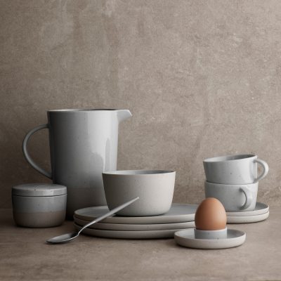 Sablo Ceramic Stoneware Egg Cup With Base, Set of 2 - Gessato Design Store